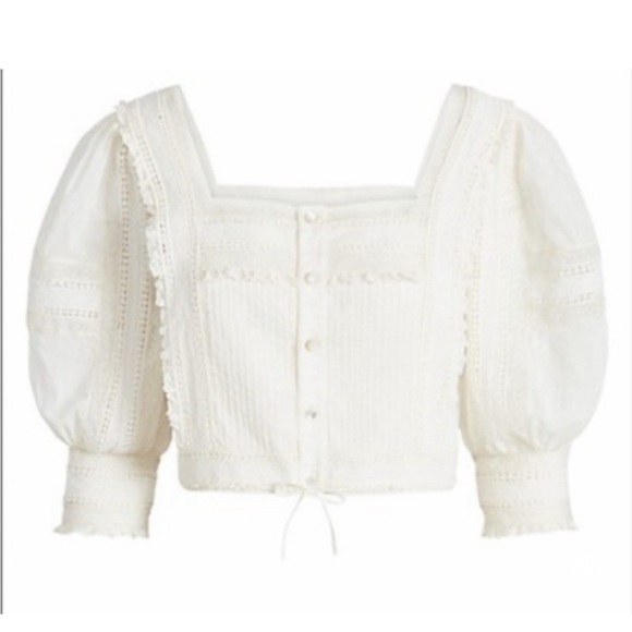 Polo Ralph Lauren Tops - Polo 8 Ivory Cotton Voile Blouse Ralph Lauren Cream Lace Blouse dearly Bethany